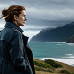 **Prompt 1: Nature's Embrace - Reflective Storytelling**
    A professional New Zealander in their early 40s stands contemplating on a vast, windswept coastline in New Zealand. They are fully clothed in a modest, dark professional trench coat over appropriate business attire, with their hair neatly styled. The background features majestic, rugged mountains meeting a dramatic, stormy ocean under a moody sky, emphasizing the overwhelming natural beauty. The scene captures the profound connection between human introspection and the powerful, inspiring landscape, symbolizing the deep narratives from New Zealand cinema. The lighting is natural and atmospheric, suggesting a poignant moment.
    Quality markers: perfect anatomy, correct proportions, natural pose, well-formed hands, proper finger count, natural body proportions, professional photography, high quality, realistic, cinematic lighting, 8K, safe for work, appropriate content, fully clothed, professional dress, modest clothing.